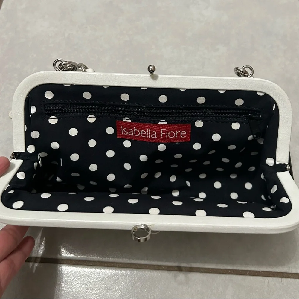 Isabella Fiore daisy embellished black leather shoulder purse - Picture 11 of 12